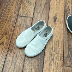 white slip on vans
